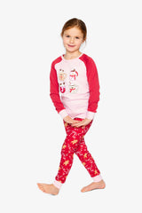 Organic Cotton Two Piece Pajama Set Red Gingerbread Print-1