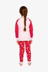 Organic Cotton Two Piece Pajama Set Red Gingerbread Print-3