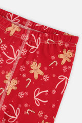 Deux par Deux Organic Cotton Two Piece Pajama Set Red Gingerbread Print