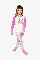 Organic Cotton Two Piece Pajama Set Pink Tree Print-1