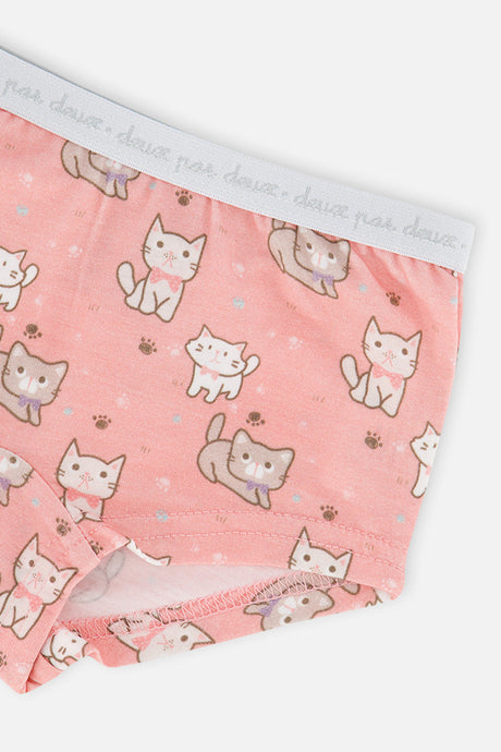 Boyshort Panty Pack Of 3 Pink Floral Prints-4