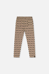 Treggings Beige Bow Tie Print-0