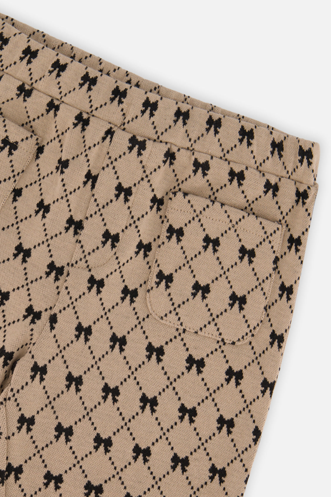 Deux par Deux Treggings Beige Bow Tie Print