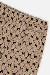 Deux par Deux Treggings Beige Bow Tie Print