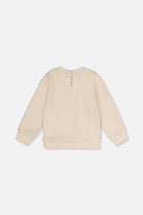 Deux par Deux beige knit pullover, flat lay back view