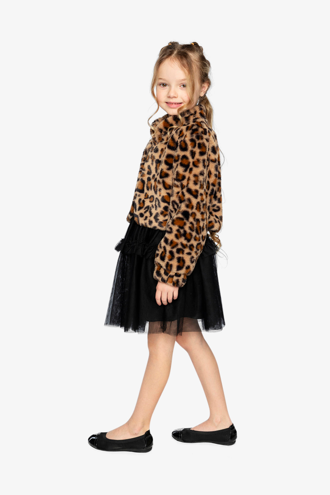 Deux par Deux Faux Fur Jacket Brown Leopard Print