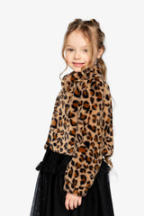 Faux Fur Jacket Brown Leopard Print-3