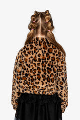 Faux Fur Jacket Brown Leopard Print-4