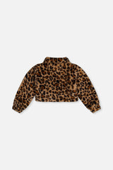 Deux par Deux Faux Fur Jacket Brown Leopard Print product image P2