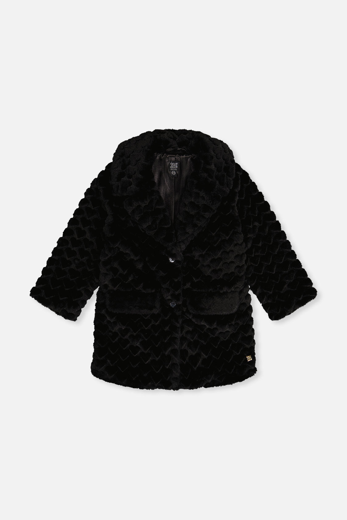 Faux Fur Long Coat Black-0