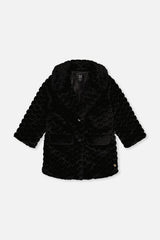 Faux Fur Long Coat Black-0