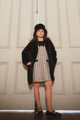 Faux Fur Long Coat Black-1