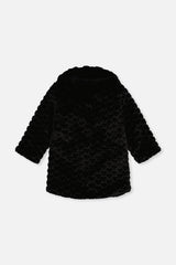 Deux par Deux Faux Fur Long Coat Black product image P2