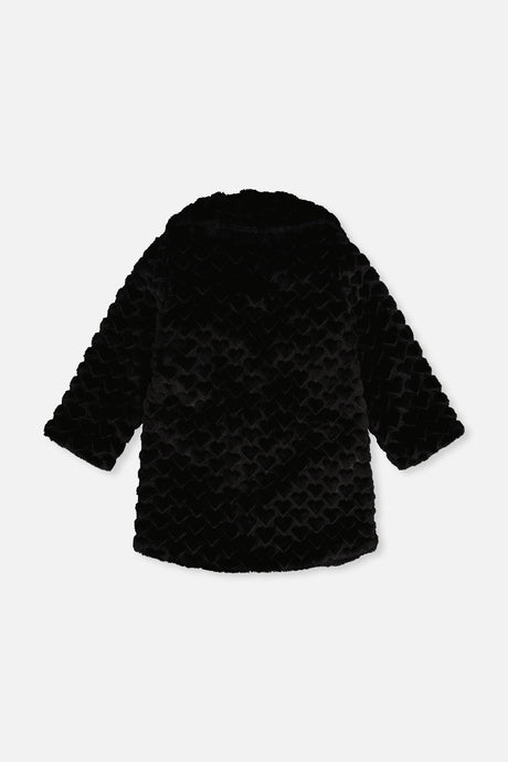 Deux par Deux Faux Fur Long Coat Black product image P2