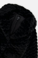 Deux par Deux Faux Fur Long Coat Black