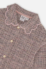 Deux par Deux Short Jacket Pink And Black Knit