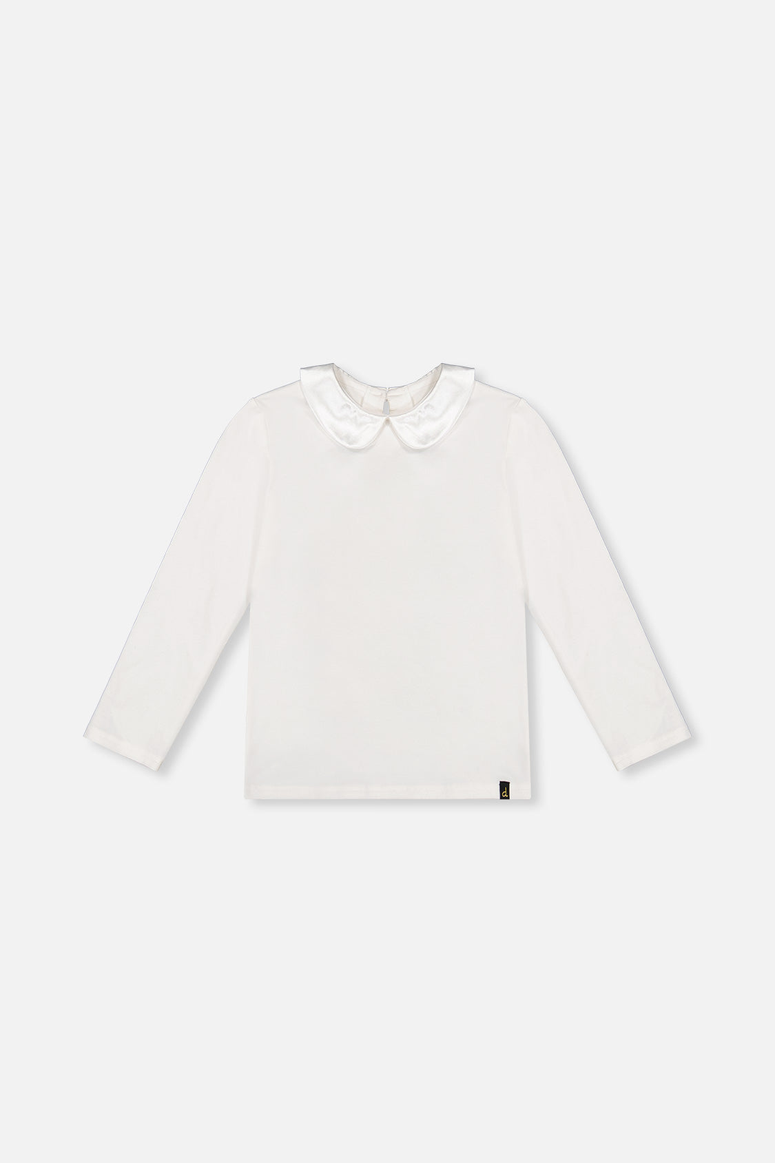 Organic Cotton T-Shirt With Peter Pan Collar Off-White-0