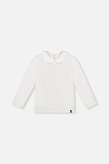 Organic Cotton T-Shirt With Peter Pan Collar Off-White-0