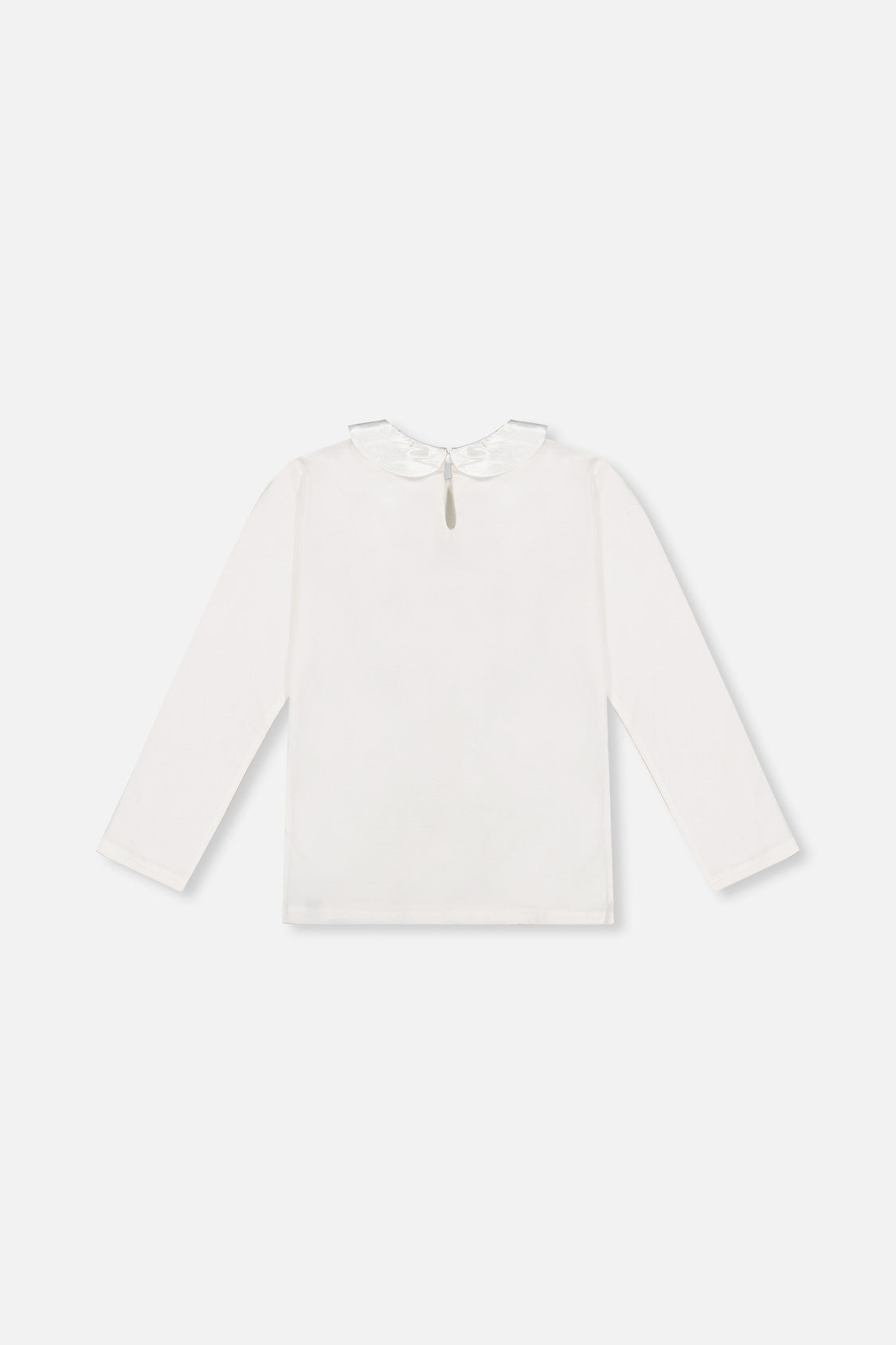 Organic Cotton T-Shirt With Peter Pan Collar Off-White-1