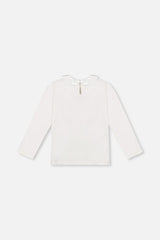 Organic Cotton T-Shirt With Peter Pan Collar Off-White-1