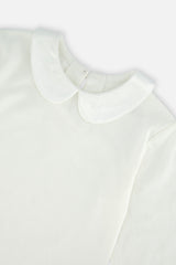 Organic Cotton T-Shirt With Peter Pan Collar Off-White-2
