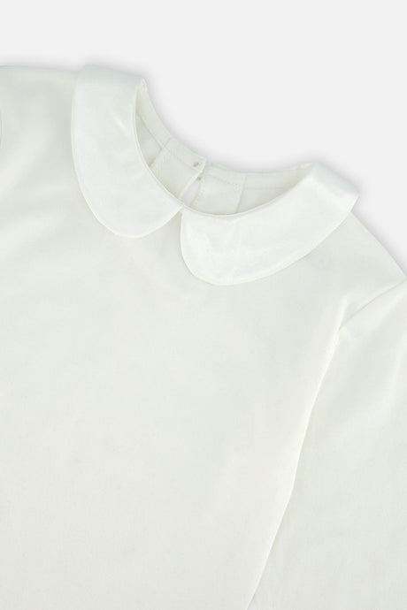 Organic Cotton T-Shirt With Peter Pan Collar Off-White-2