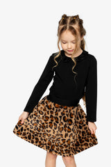 Organic Cotton T-Shirt With Peter Pan Collar Black-1