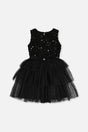 Bi-Material Sleeveless Dress Black-0