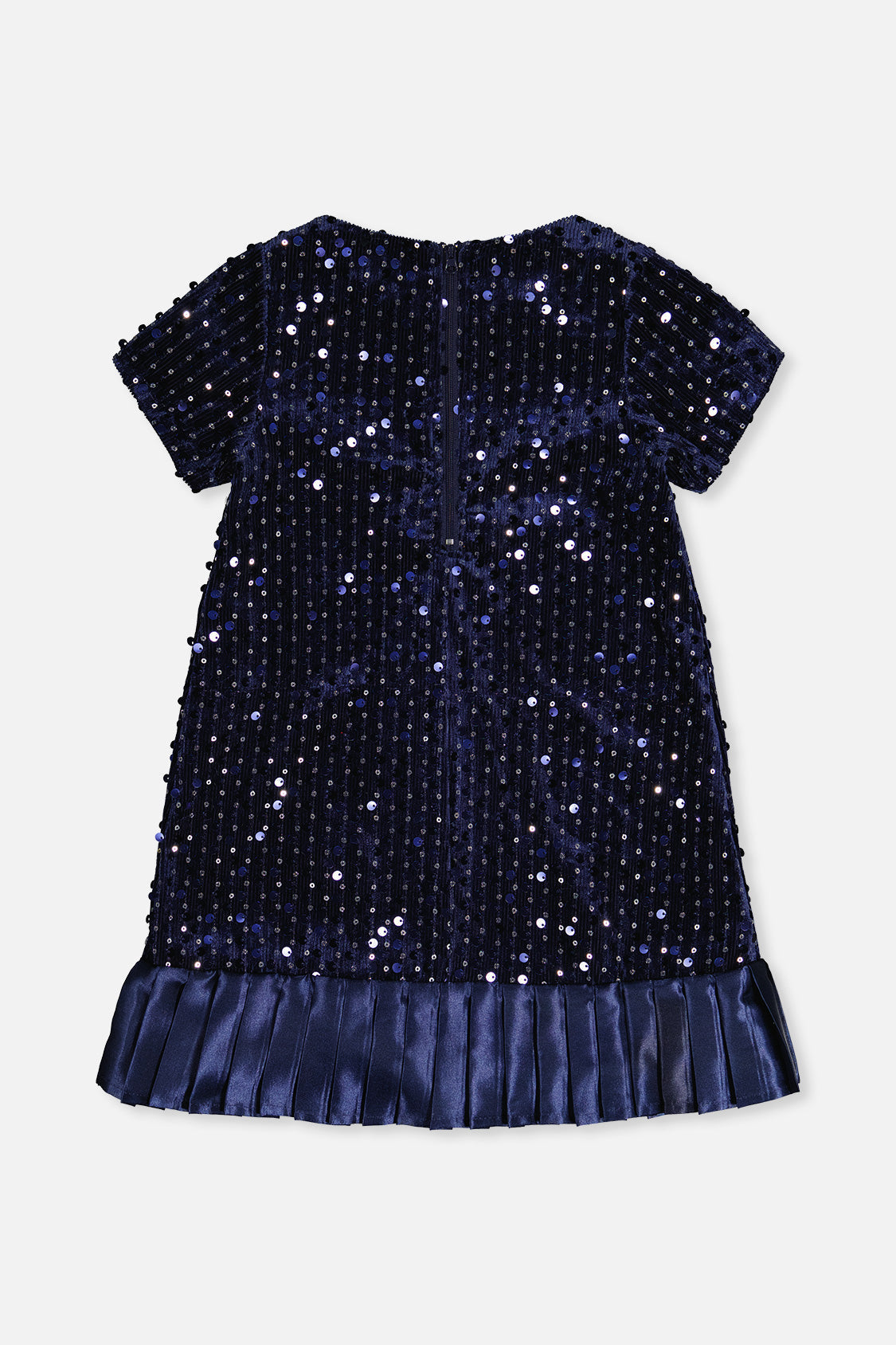 Short Sleeve A-Line Dress Dark Blue-4