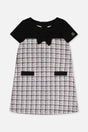 Sleeveless Knitwear A-Line Dress Black And White-0