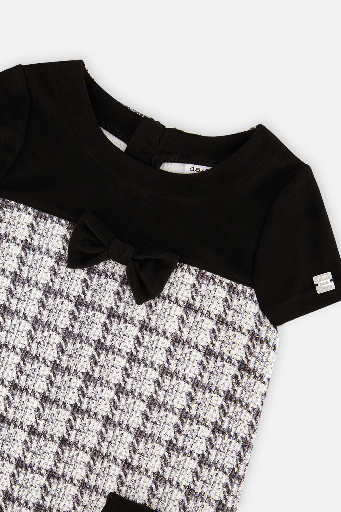 Deux par Deux Sleeveless Knitwear A-Line Dress Black And White