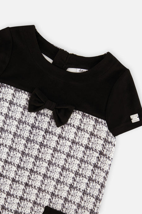 Deux par Deux Sleeveless Knitwear A-Line Dress Black And White