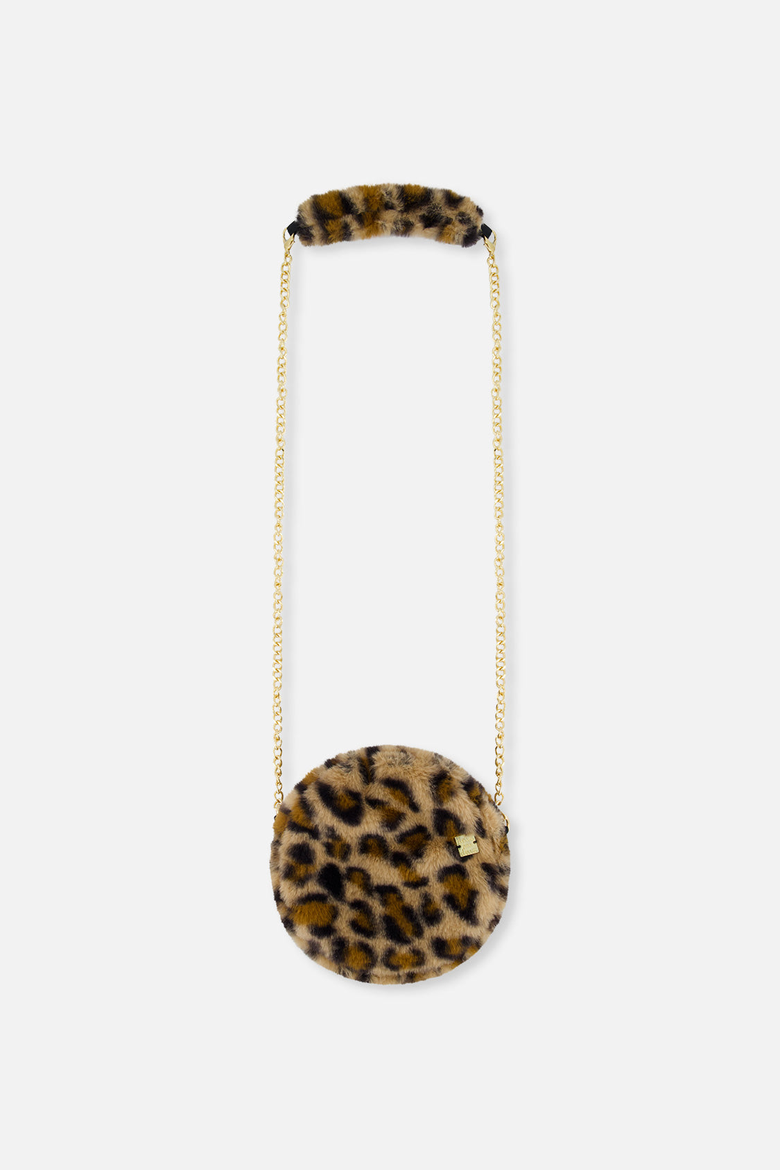 Faux Fur Shoulder Bag Brown Leopard Print-0
