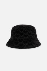 Faux Fur Bucket Hat Black-1