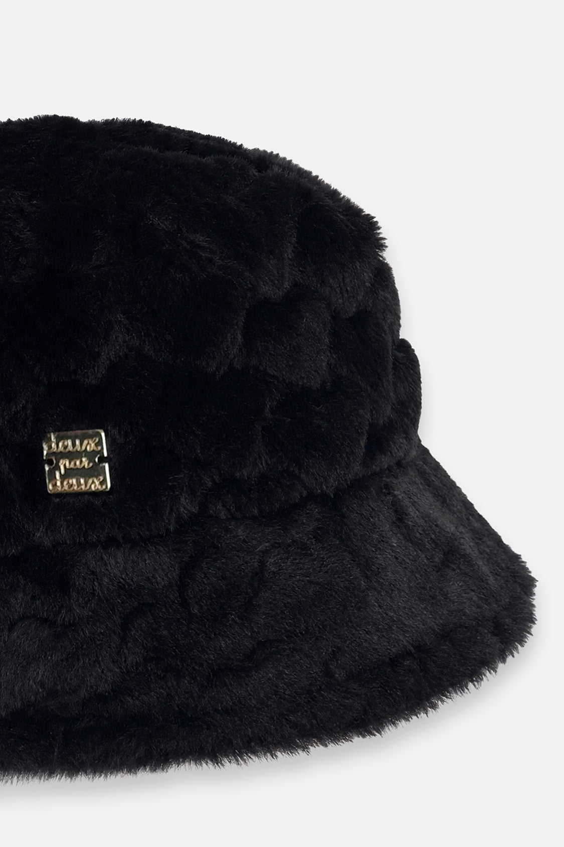 Faux Fur Bucket Hat Black-3