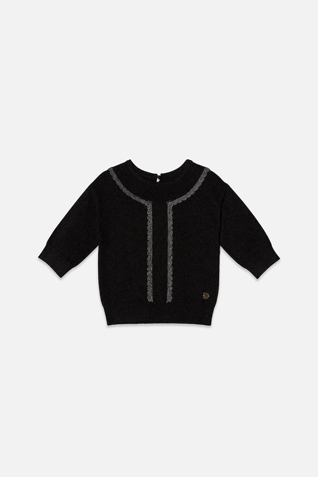 Knitted Sweater Black And Gold-0