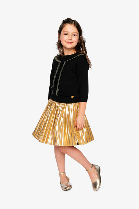 Deux par Deux Knitted Sweater Black And Gold