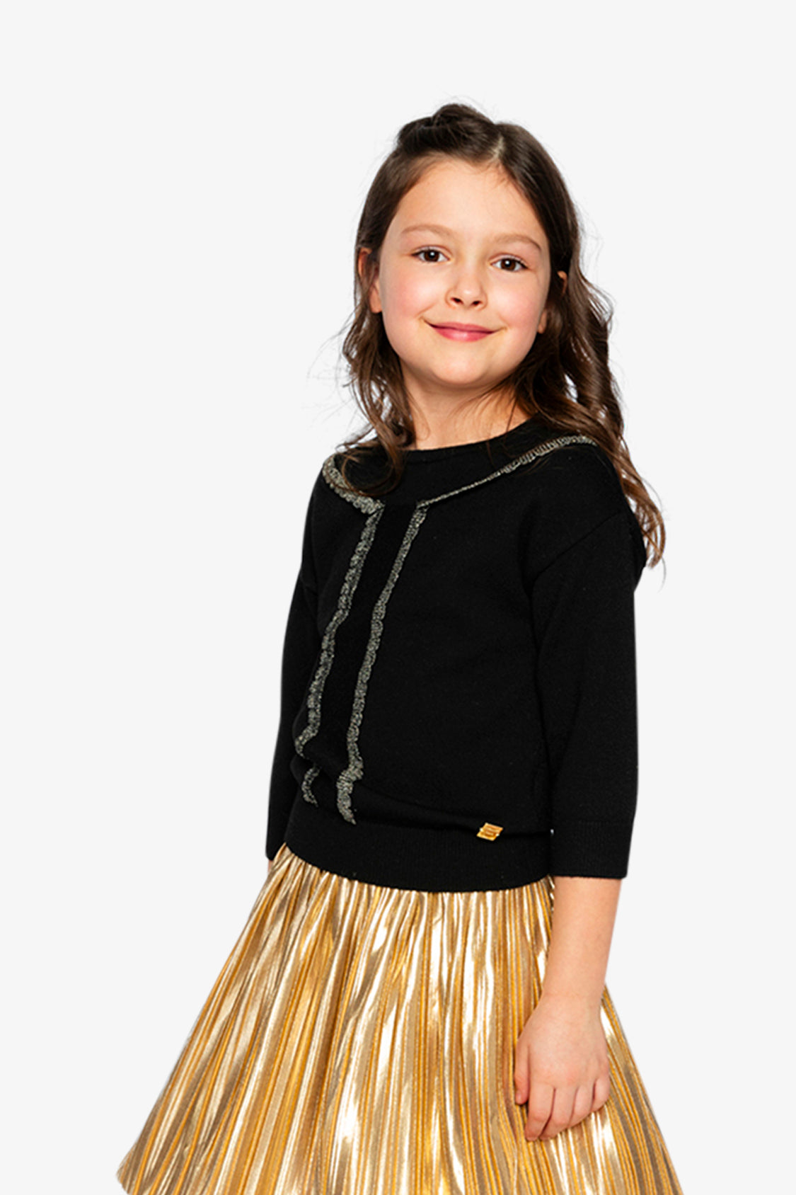 Knitted Sweater Black And Gold-1