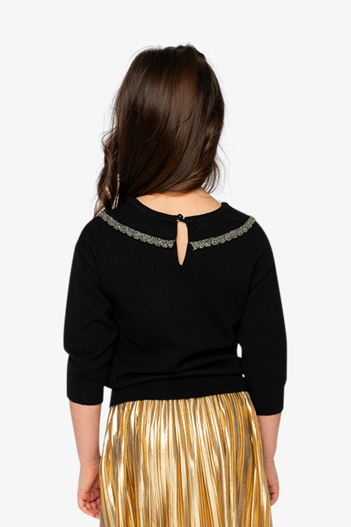 Deux par Deux Knitted Sweater Black And Gold