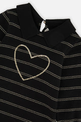 Deux par Deux Knitted Dress Black And Gold