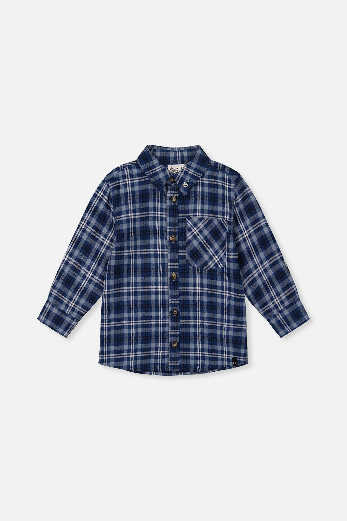 Plaid Shirt Blue And White-0