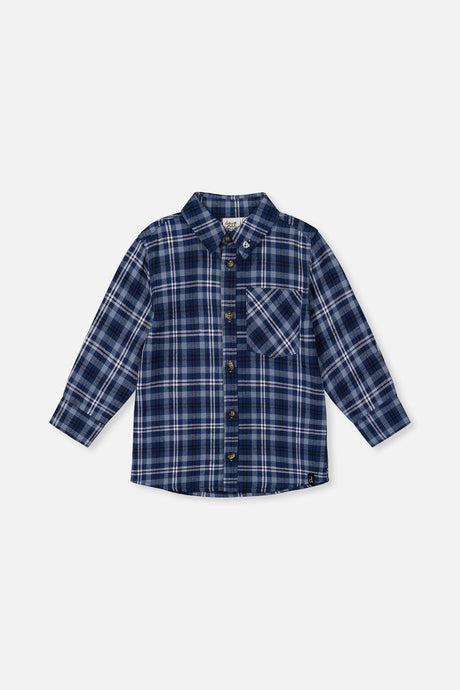 Plaid Shirt Blue And White-0