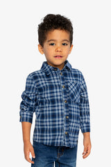 Plaid Shirt Blue And White-2