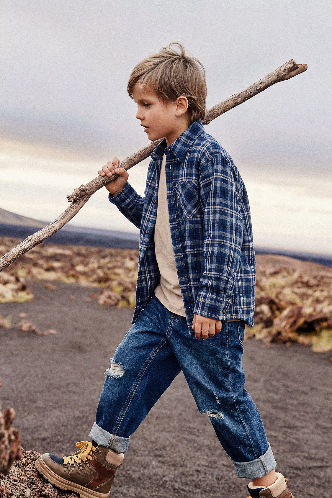 Plaid Shirt Blue And White-1