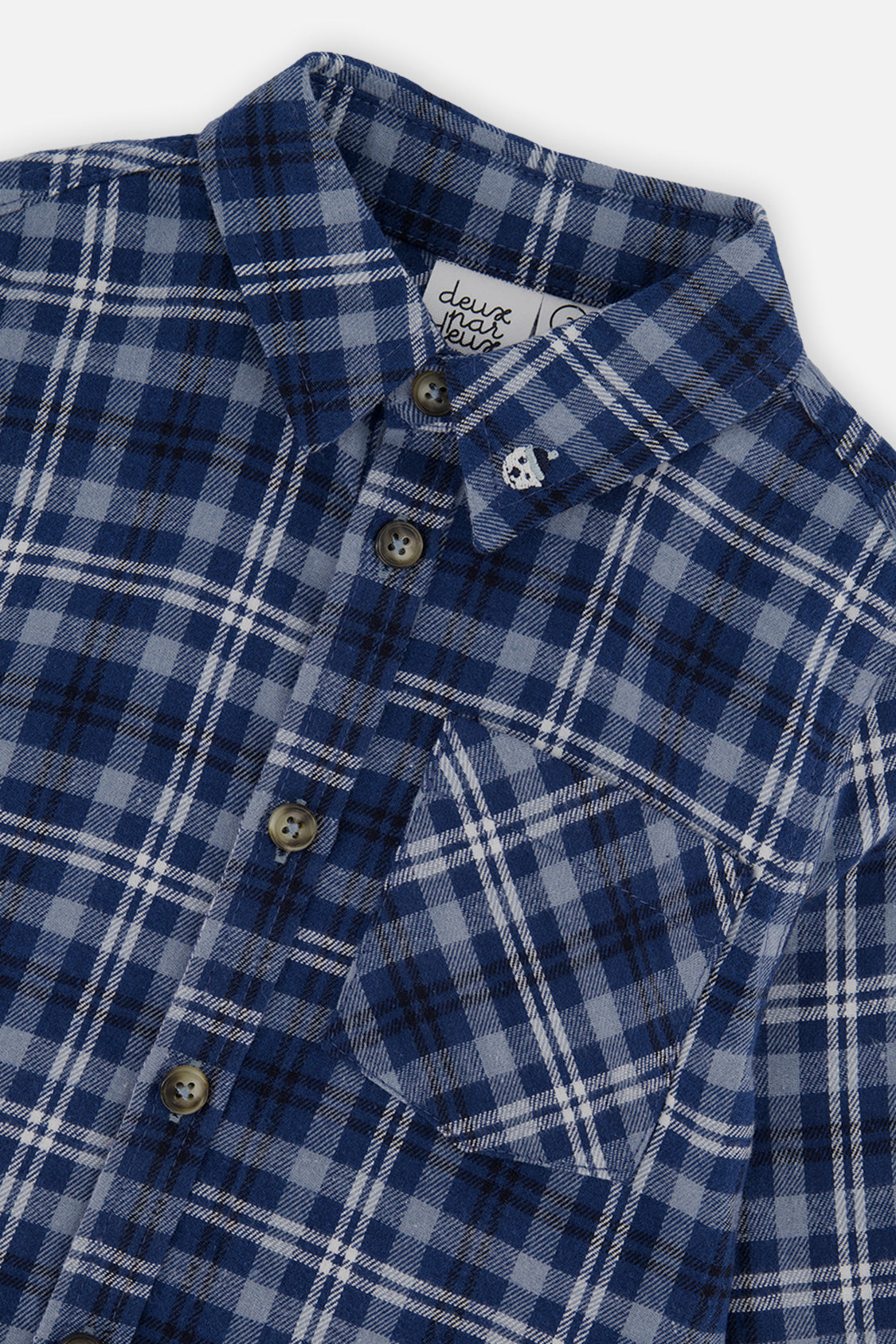 Baby Plaid Shirt Blue And White-2