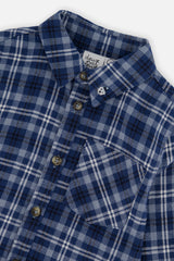 Deux par Deux Plaid Shirt Blue And White