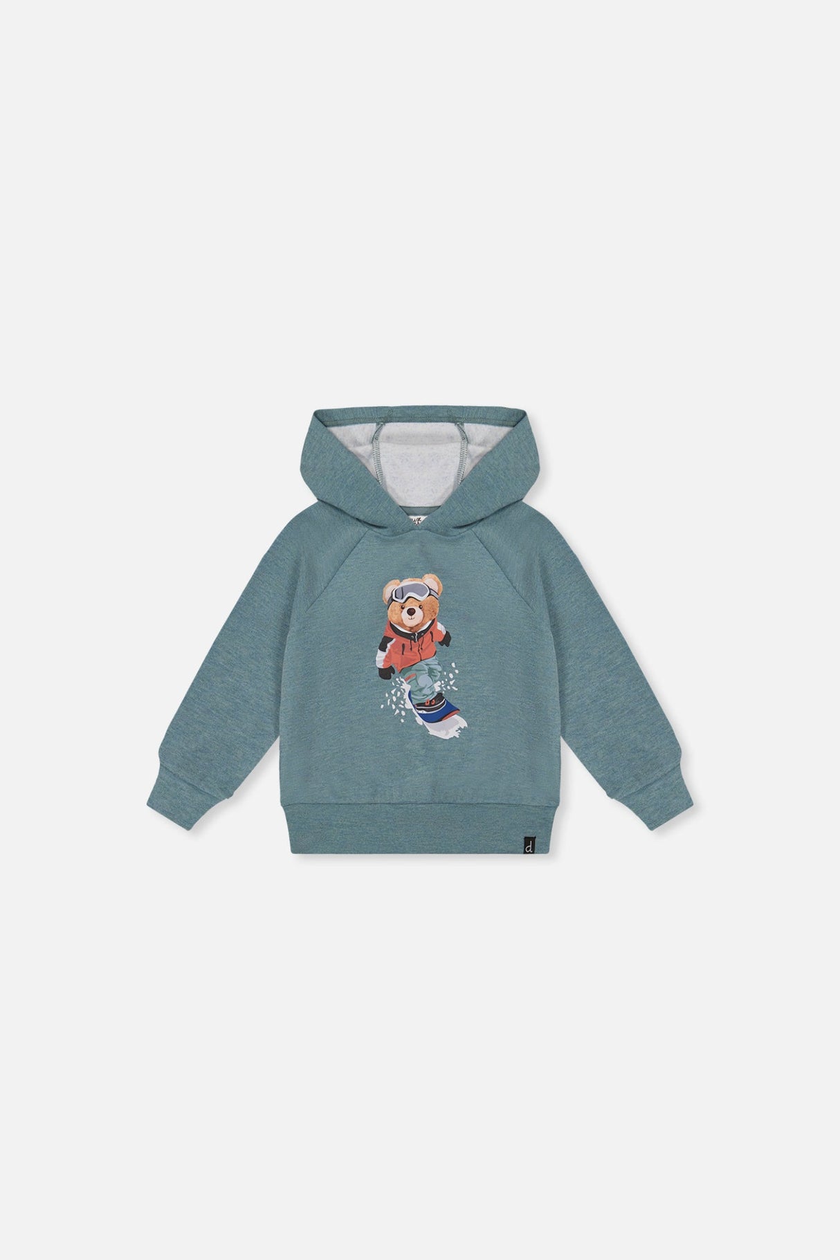 Baby Hoodie With Screenprint Pale Turquoise-0