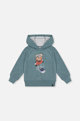 Hoodie With Screenprint Pale Turquoise-0
