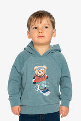 Hoodie With Screenprint Pale Turquoise-1