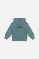 Deux par Deux Hoodie With Screenprint Pale Turquoise